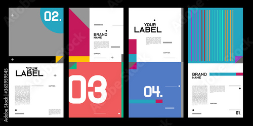 Vector brand label, banner and social media post layout design template
