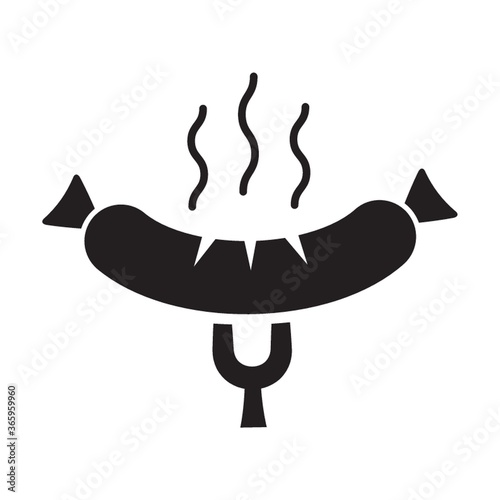 meat fork with sausage