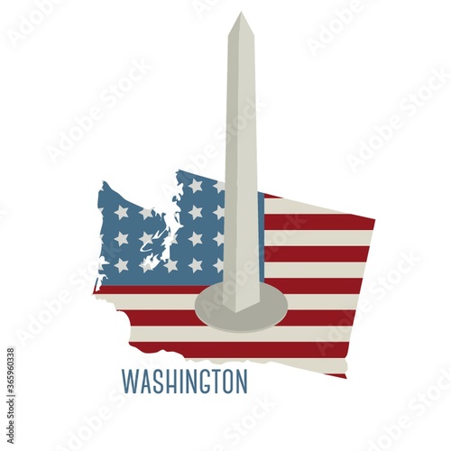 washington state map with washington monument