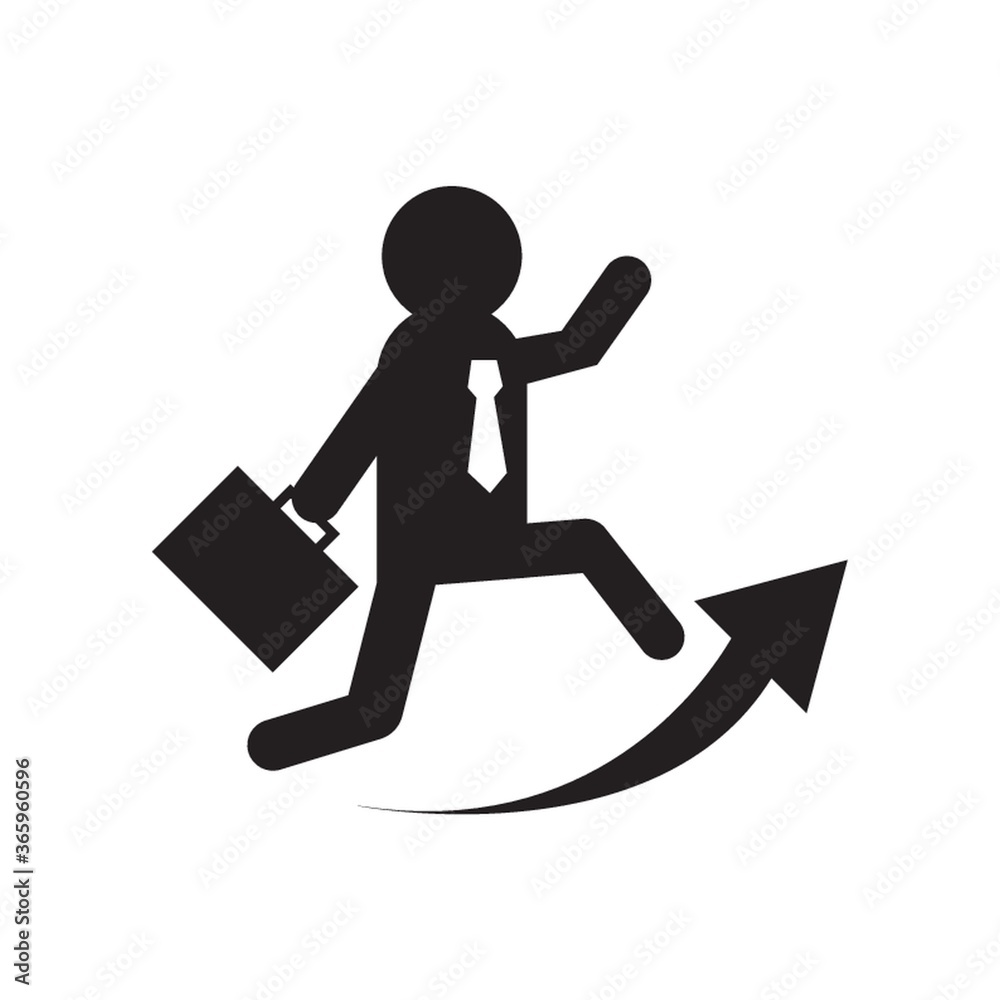 businessman running towards success businessman running towards success