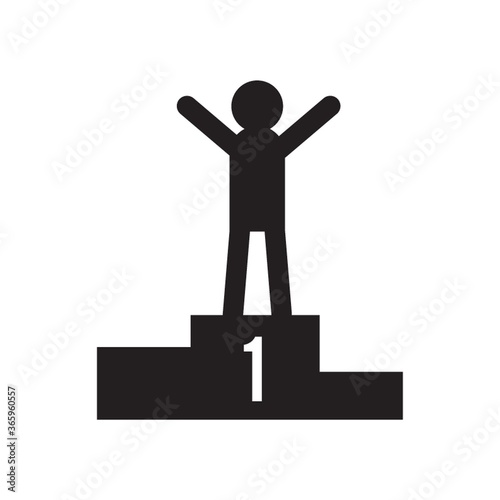 successful man on winner podium