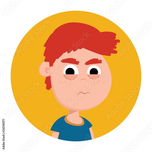 boy with vengeful expression