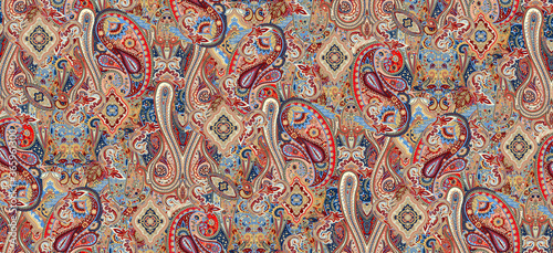 ornamenatl paisley seamless pattern, texture effect. Indian ornament. photo