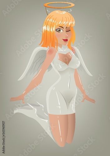 woman in angel costume