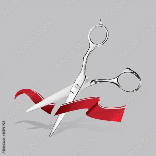 scissors cutting ribbon