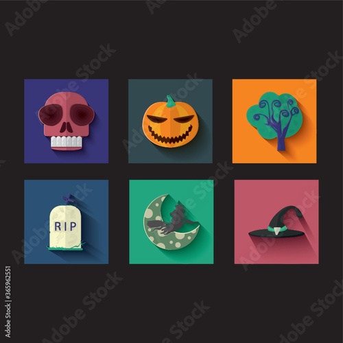 halloween icon set