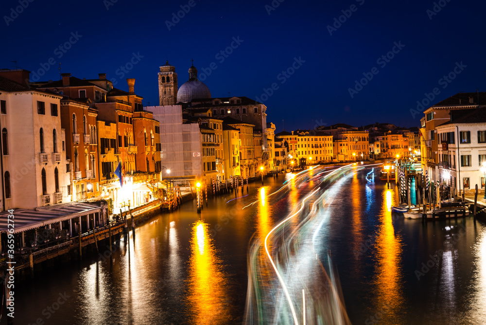 night view of venice canal