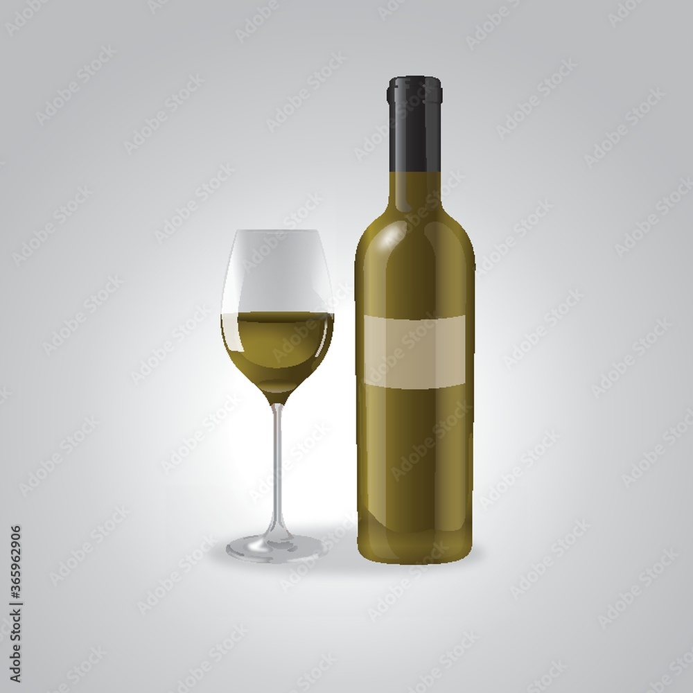 bottle of wine with glass bottle of wine with glass