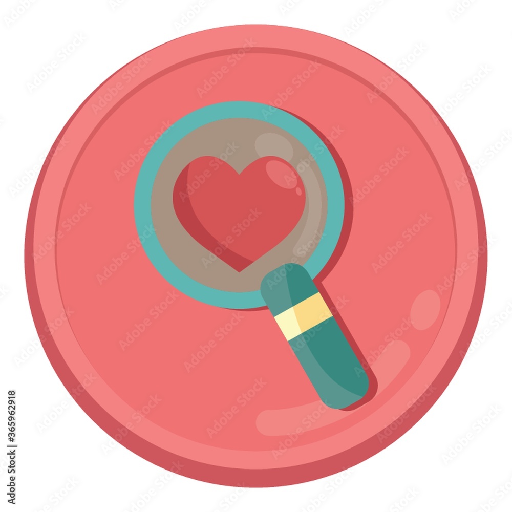 heart in a magnifying glass heart in a magnifying glass