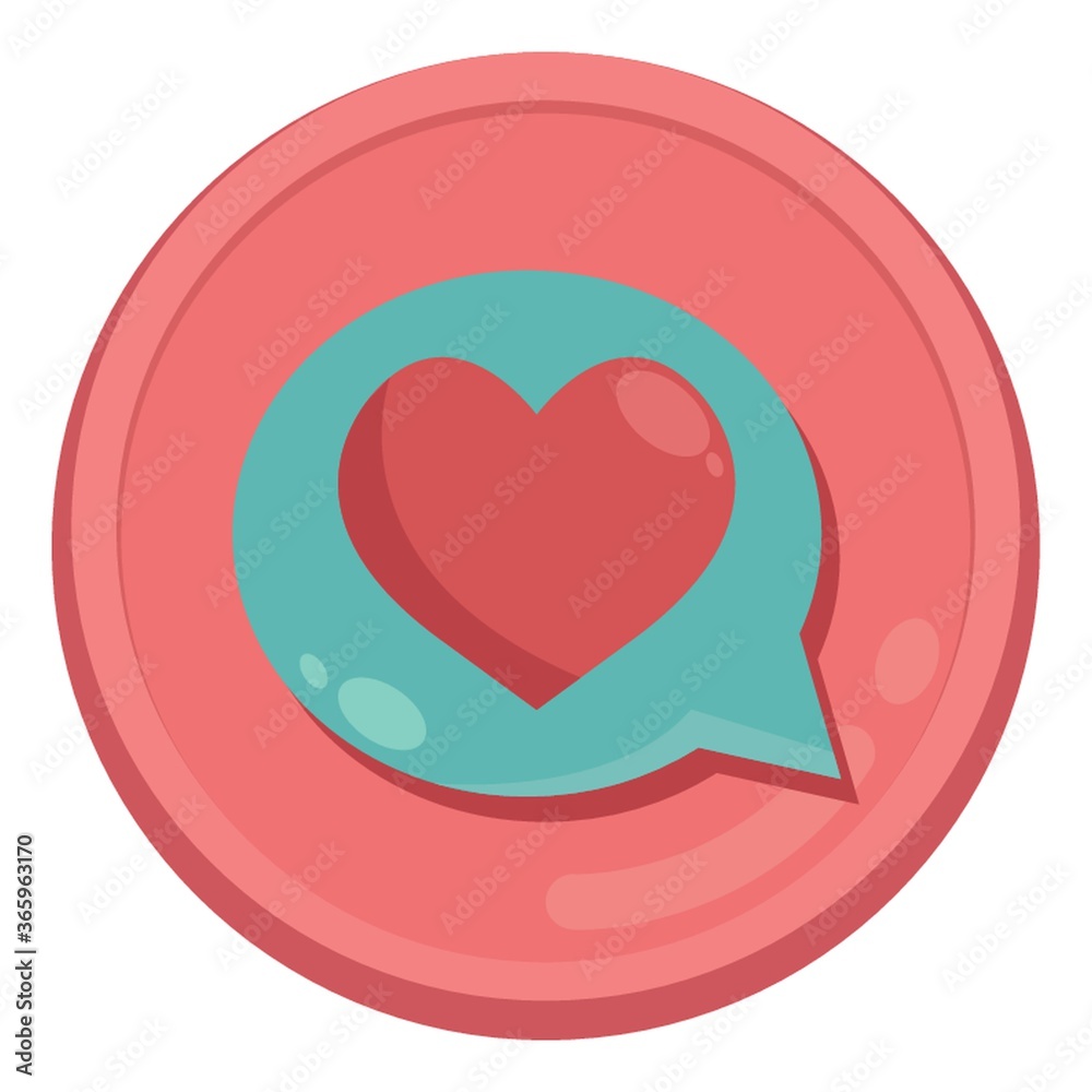 speech bubble with heart inside