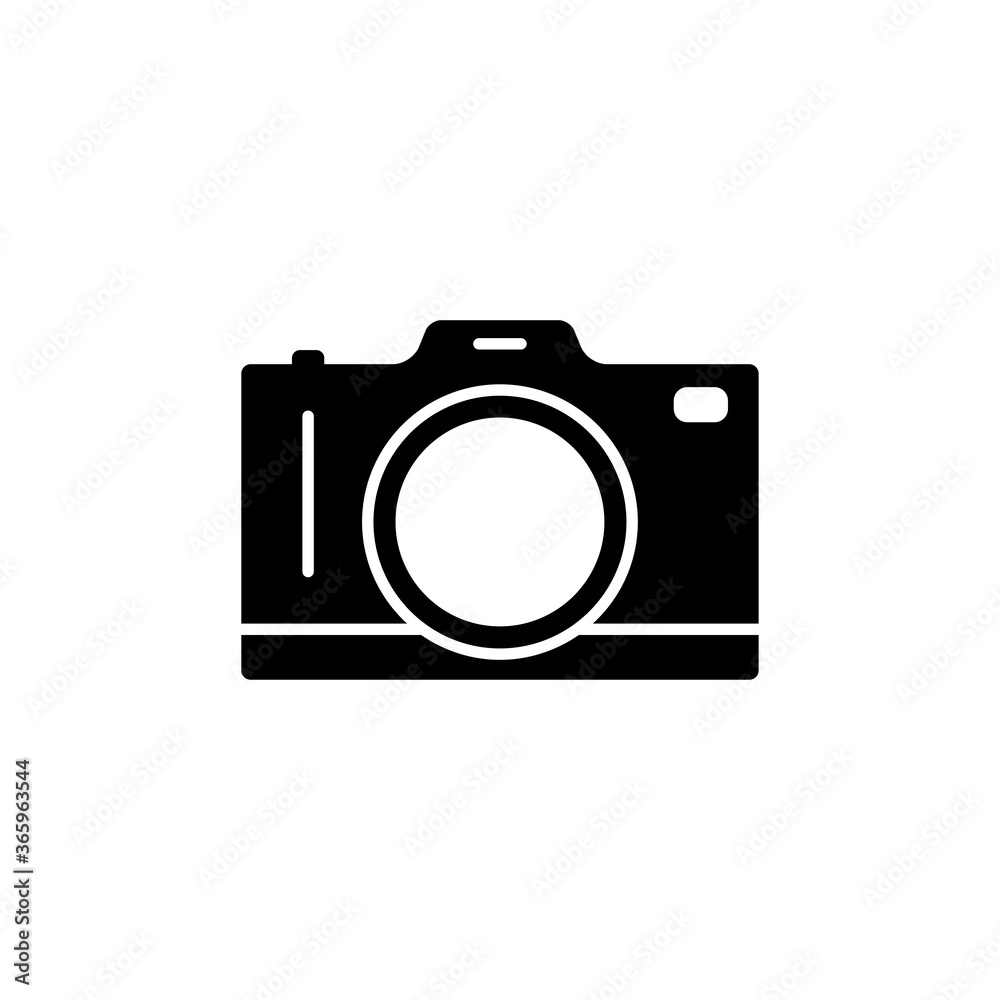 Camera Black Glyph Icon. Simple and flat. Solid and bold. Can use for web, apps, or logo. Vector illustration. Home Electronic Icon.