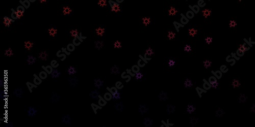 Dark pink, red vector texture with disease symbols.