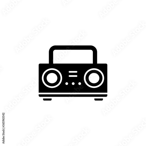 Radio Black Glyph Icon. Simple and flat. Solid and bold. Can use for web, apps, or logo. Vector illustration. Home Electronic Icon.