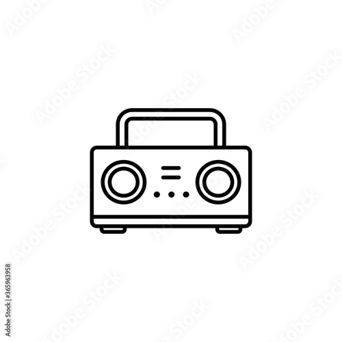 Radio Black Line Icon. Simple and minimalist. Thin and Outline Style. Can use for web, apps, or logo. Vector illustration. Home Electronic Icon.