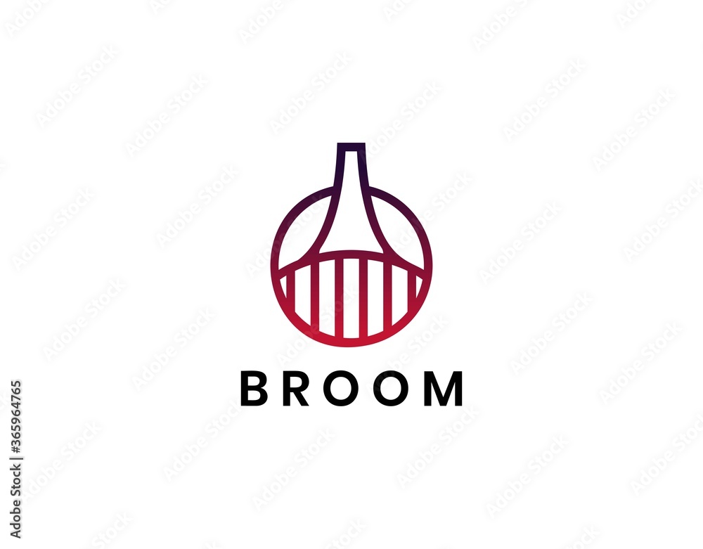 Simple Logo of Cleaning Service with Modern Concept. Design with Unique and Abstract Broom Image Isolated on White Background. This Logo Ideal for Business of Cleaning Service. Vector Illustration Simple Logo of Cleaning Service with Modern Concept. Design with Unique and Abstract Broom Image Isolated on White Background. This Logo Ideal for Business of Cleaning Service. Vector Illustration