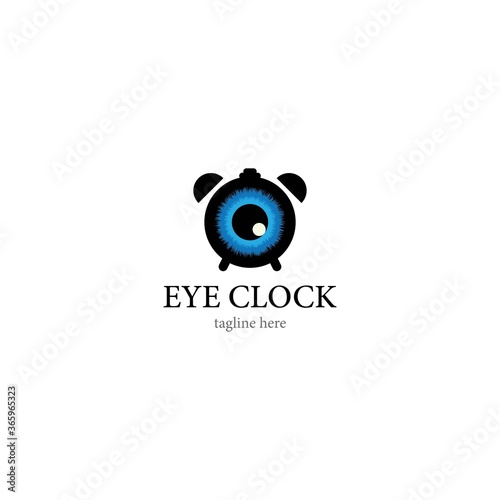Eye clock logo template vector icon design