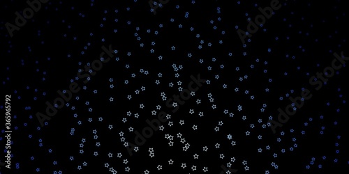 Dark BLUE vector texture with beautiful stars. Colorful illustration with abstract gradient stars. Design for your business promotion.