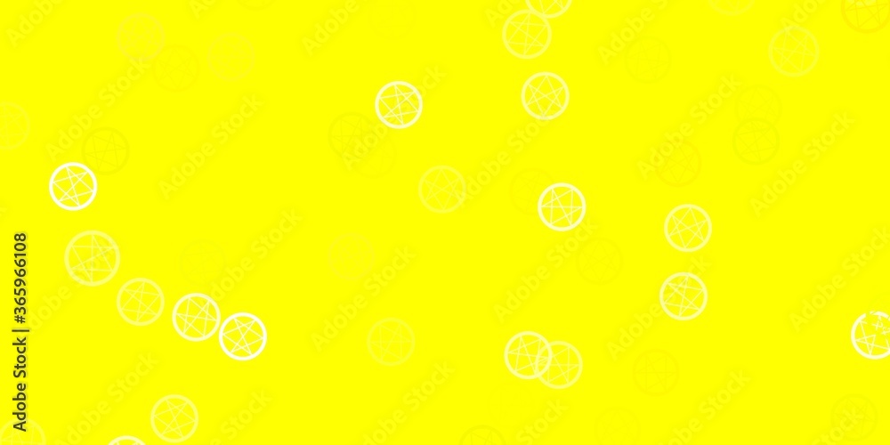 Light Yellow vector pattern with magic elements. Light Yellow vector pattern with magic elements.