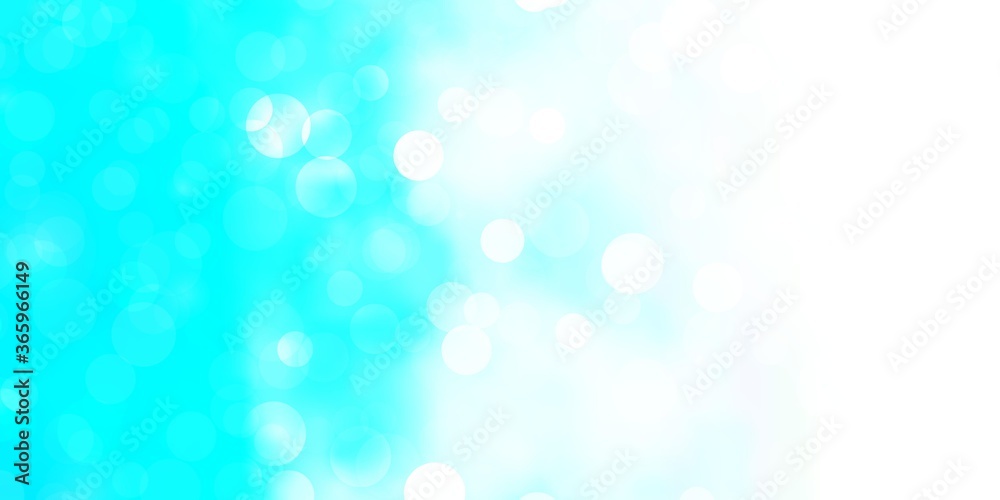 Light BLUE vector background with circles. Glitter abstract illustration with colorful drops. Design for posters, banners.
