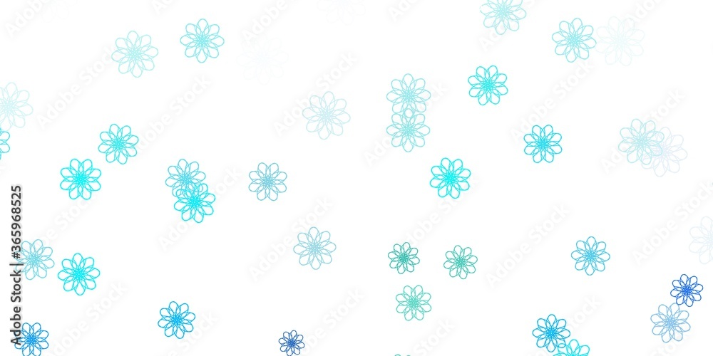 Light Blue, Green vector doodle texture with flowers. Light Blue, Green vector doodle texture with flowers.