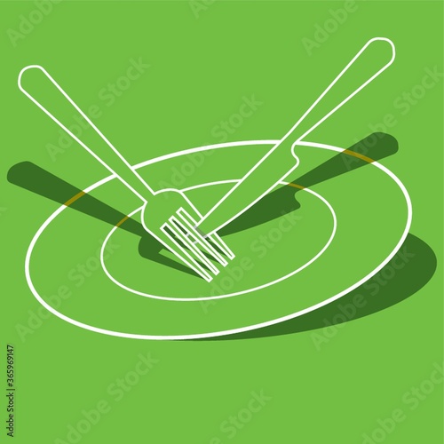 a plate with fork and knife