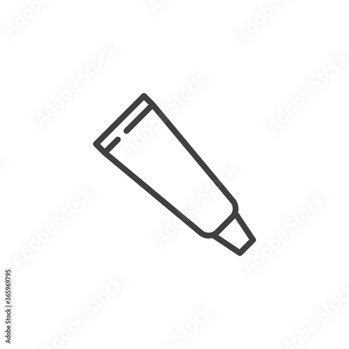 Medical ointment tube line icon. linear style sign for mobile concept and web design. Medical tube outline vector icon. Symbol, logo illustration. Vector graphics