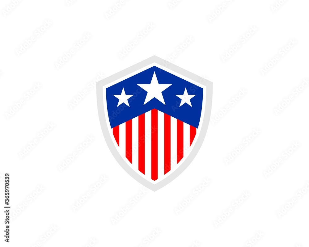 American flag inside the shield logo American flag inside the shield logo