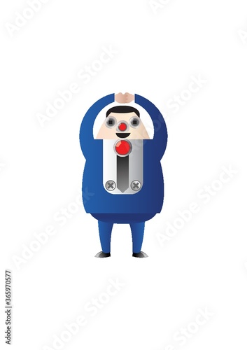 fat businessman explaining house concept