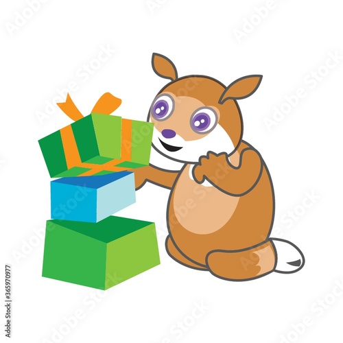 squirrel with gift packs