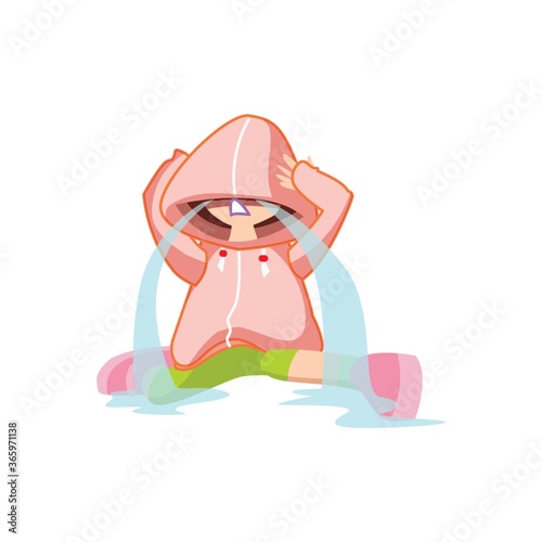girl in hoodie crying