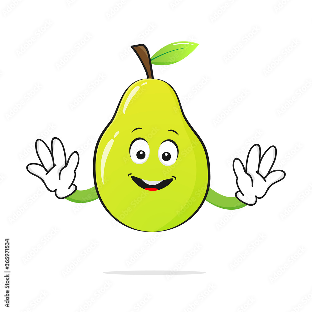 The Pear character smiles on the white background - vector The Pear character smiles on the white background - vector