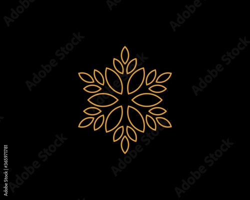 Abstract flower with golden colors