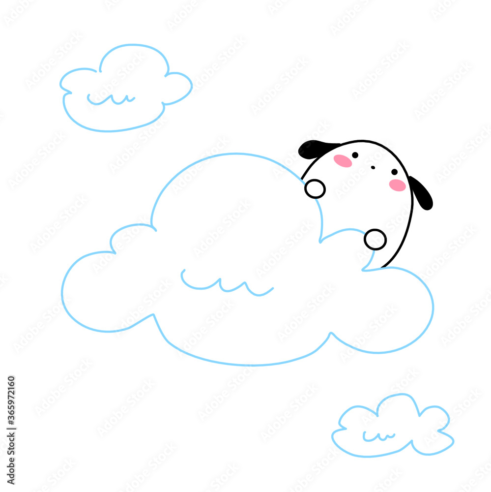 Dog  with cloud 