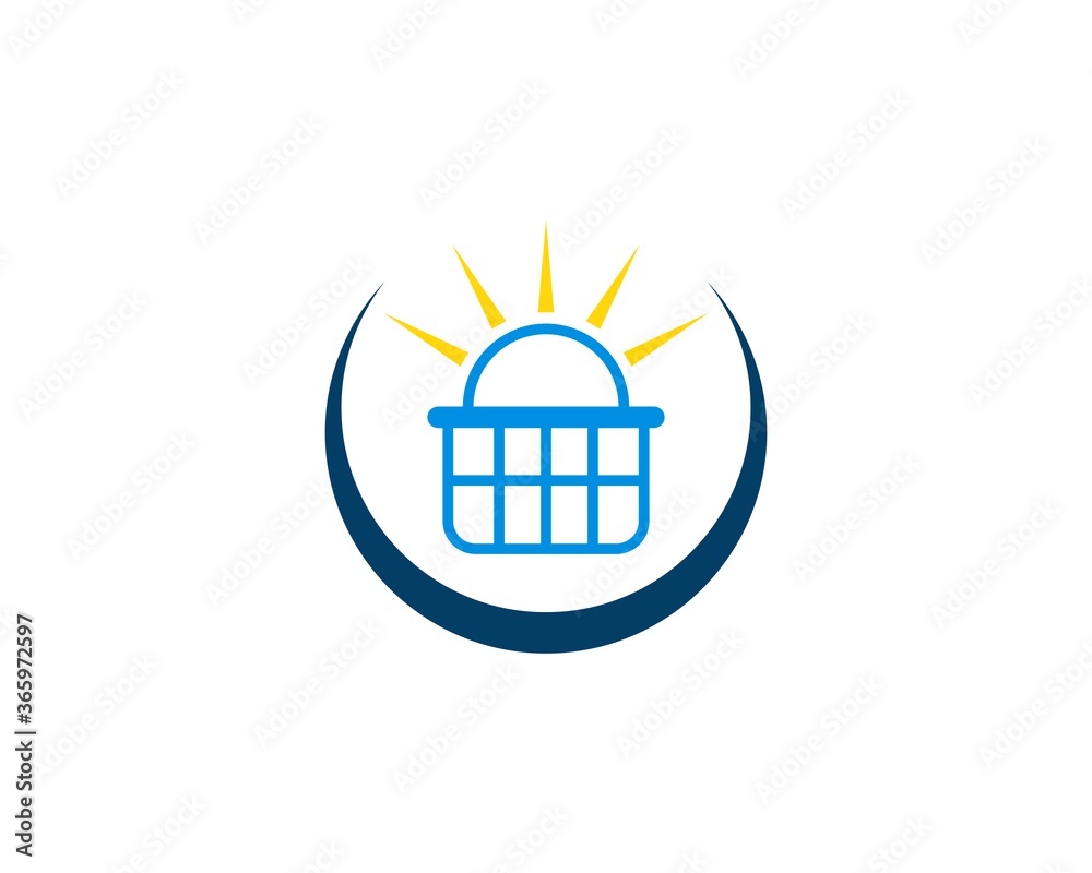 Basket shopping light logo