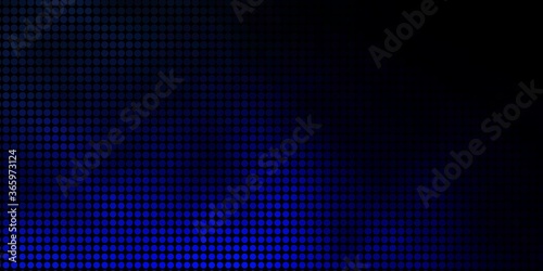 Dark BLUE vector pattern with spheres. Glitter abstract illustration with colorful drops. New template for a brand book.