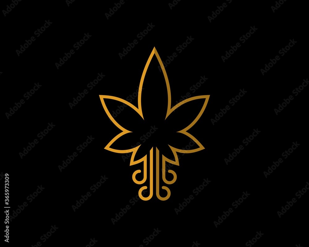 Combination cannabis leaf with tentacle Combination cannabis leaf with tentacle