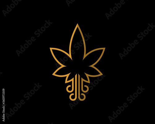 Combination cannabis leaf with tentacle