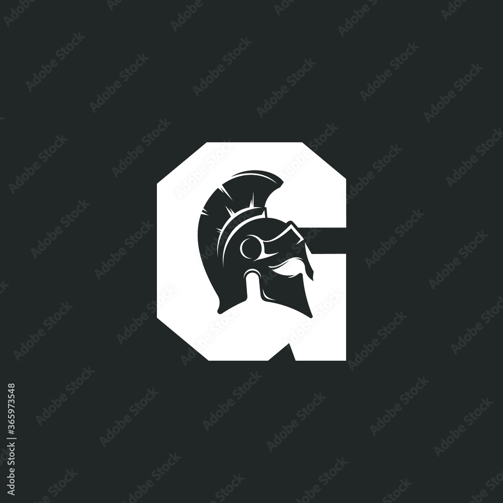 letter G gladiator mask silhouette logo Stock Vector | Adobe Stock
