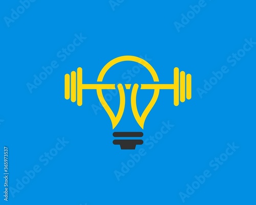 Simple bulb outline with barbell