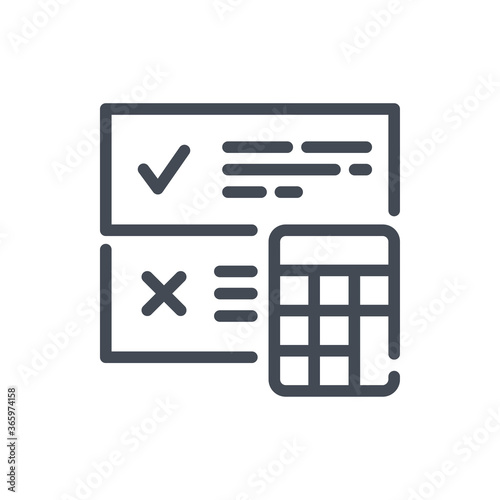 Counting Votes line icon. Poll Votes Calculation vector outline sign.