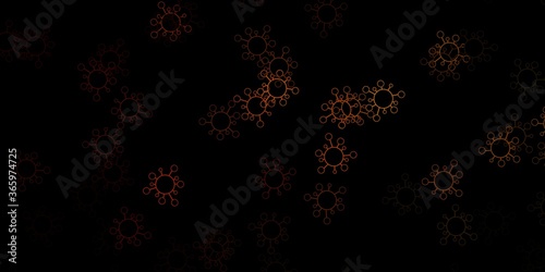 Dark green, yellow vector texture with disease symbols.