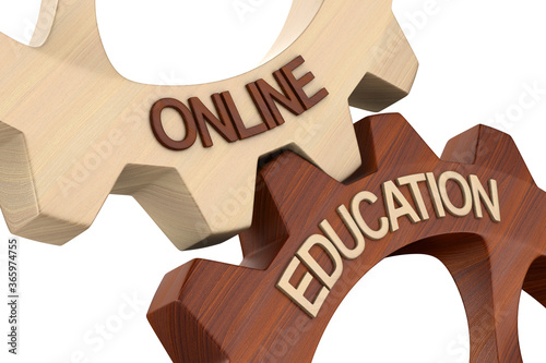 online education on white b...