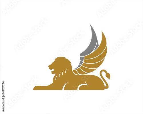 Luxury lion and wings