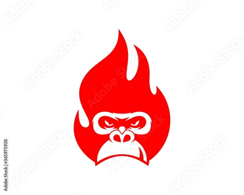 Fire ball with gorilla face inside