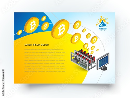 Mining Rig graphics card Flyer brochure design template