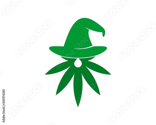 Wizard hat with cannabis leaf beard