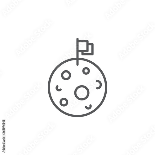 Moon with Flag vector icon symbol isolated on white background