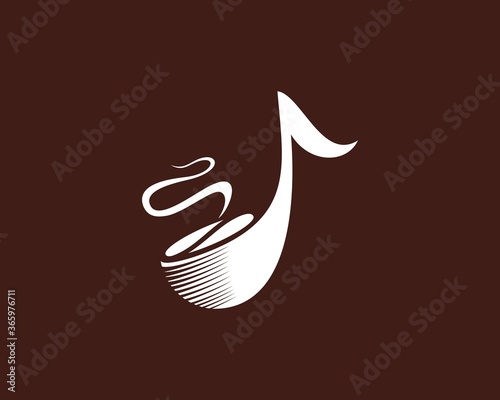 Combination coffee cup with music symbol