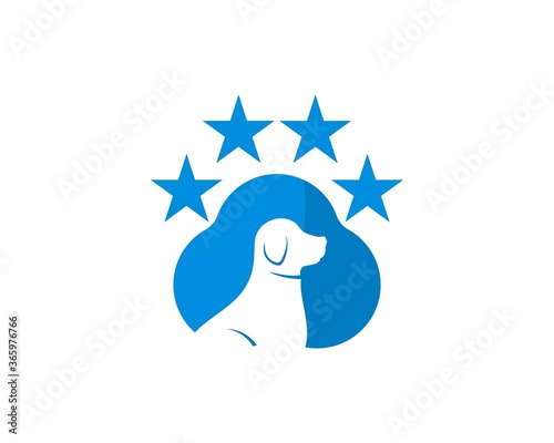 Dog paw with stars above