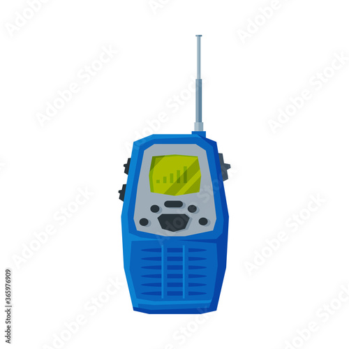 Walky Talky Portable Handheld Radio Device Flat Vector Illustration